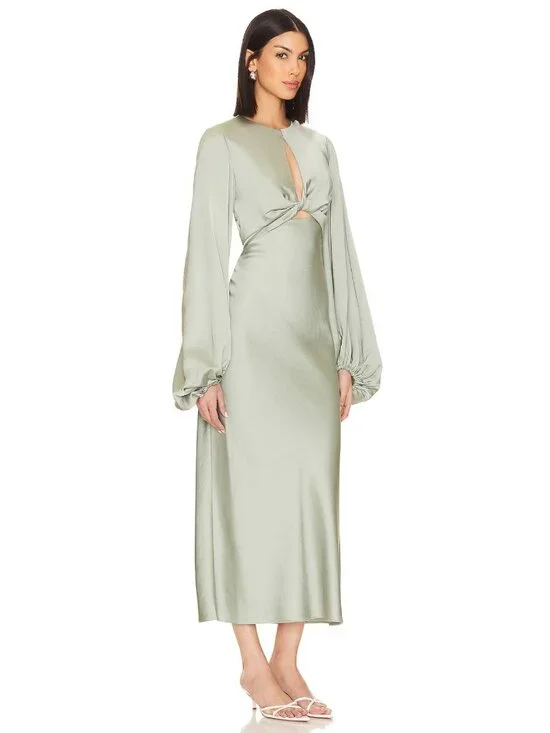 Significant Other Sage Green Demi Midi Dress Size 12 28315 - Picture 2 of 14